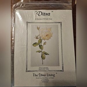 Princess Diana White Rose Counted Cross Stitch Chart The Silver Lining